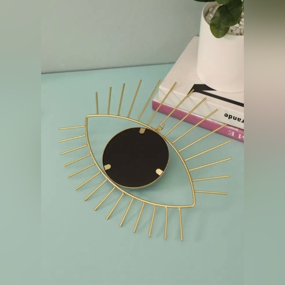 Gold Greek Evil Eye Mirror Wall Hanging Wall Boho Home Decor Art Piece NEW - Picture 5 of 7